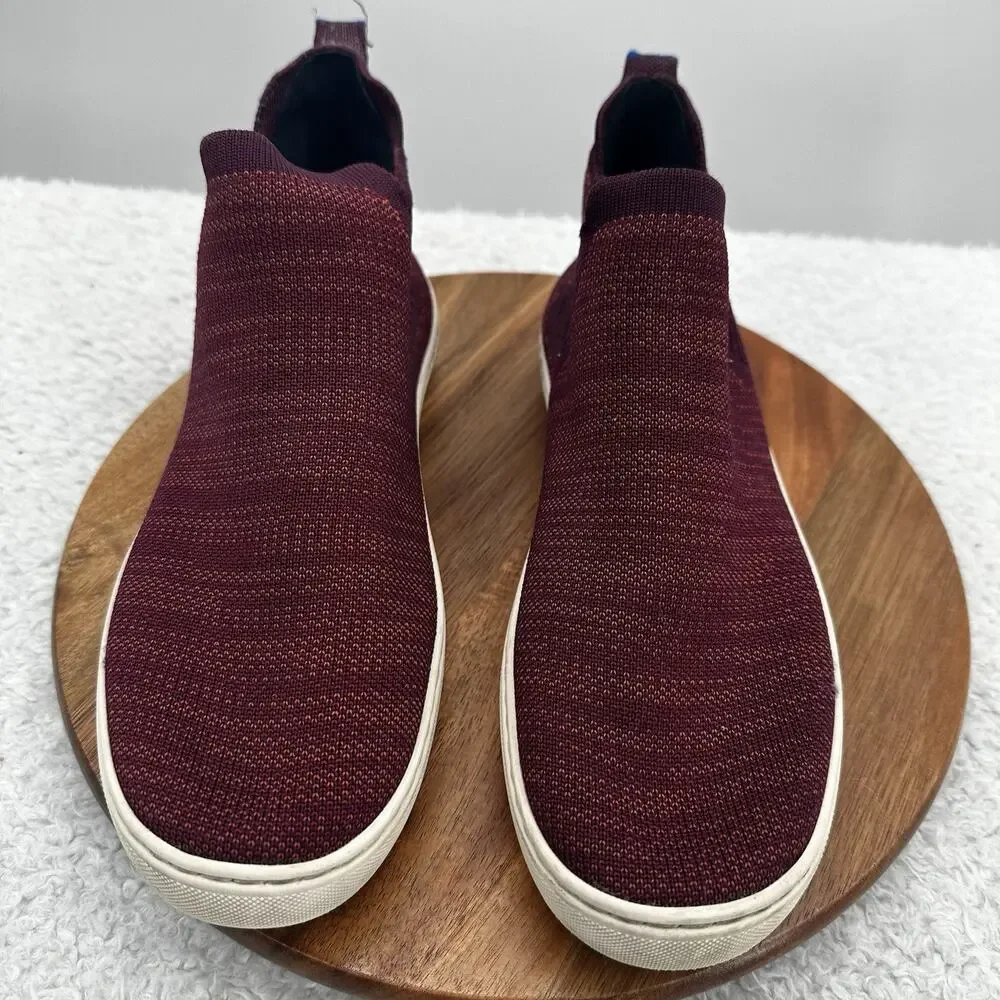 Rothys Chelsea‎ Boot Womens 7.5 Berry Lattice Knit High Top Sneaker Ankle Shoes